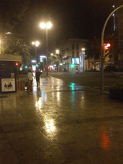 Night rain in Barcelona